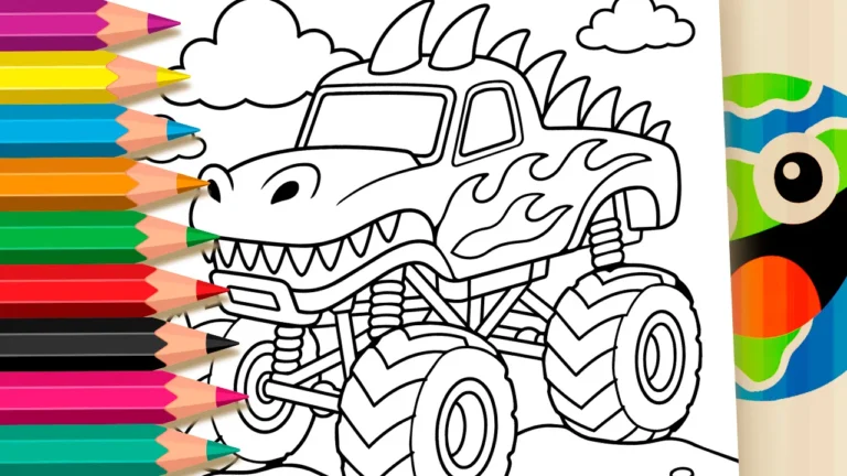 Monster Truck T-Rex para Colorir