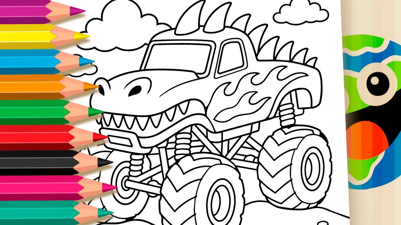 Monster Truck T-Rex para Colorir