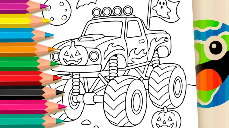 Monster Truck de Halloween para Colorir