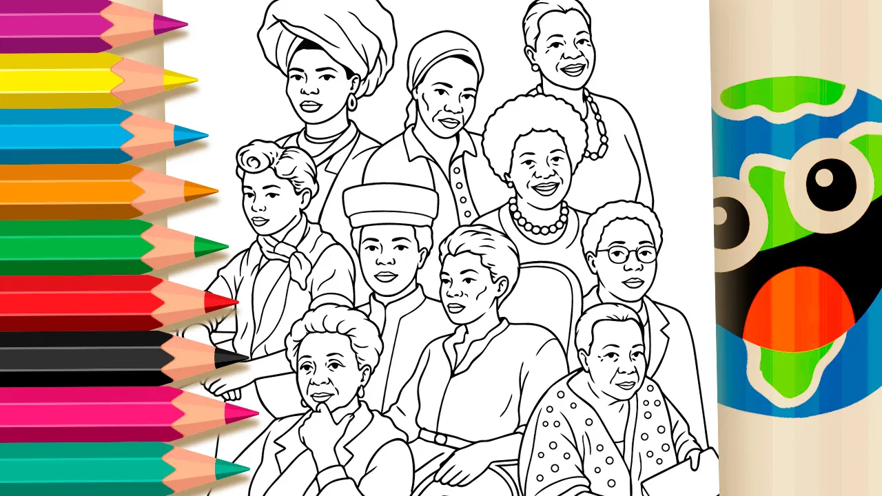 Mulheres Negras Brasileiras Pioneiras na Ciência para Colorir