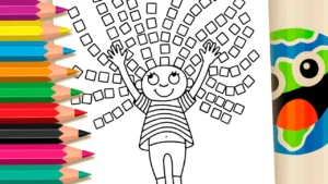 Menina com Cabelo de Lelê para Colorir