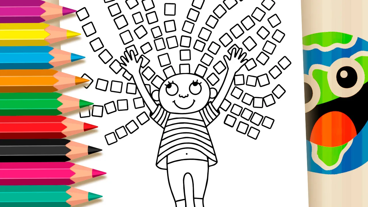 Menina com Cabelo de Lelê para Colorir