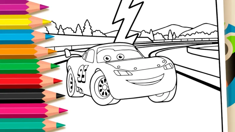 Relâmpago McQueen na Pista para Colorir