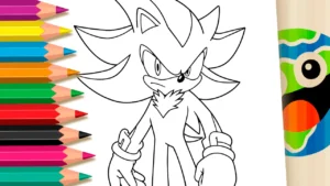 Shadow the Hedgehog em Pé para Colorir