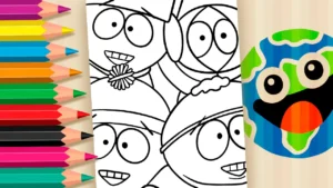South Park: Quatro Personagens Juntos para Colorir