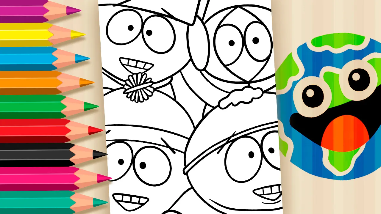 South Park: Quatro Personagens Juntos para Colorir