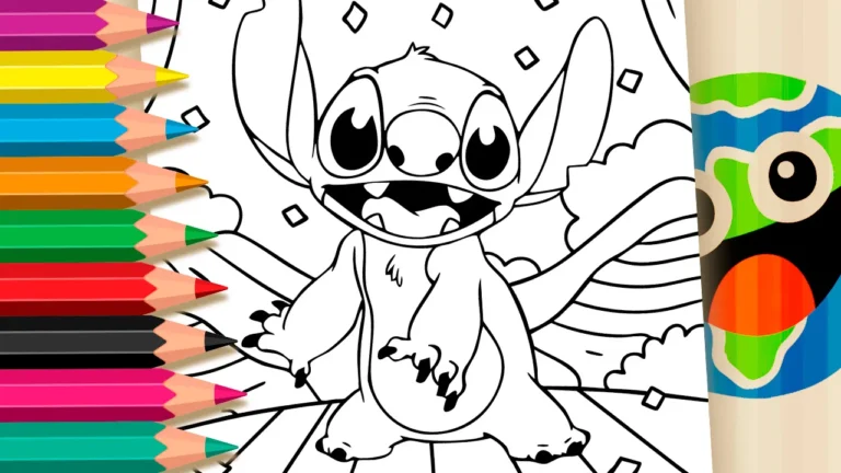 Stitch Dançando no Palco para Colorir