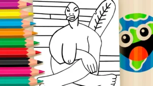 Desenho para colorir A Negra de Tarsila do Amaral para Colorir