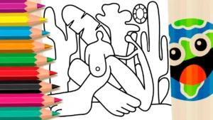 Desenho para colorir Antropofagia de Tarsila para Colorir
