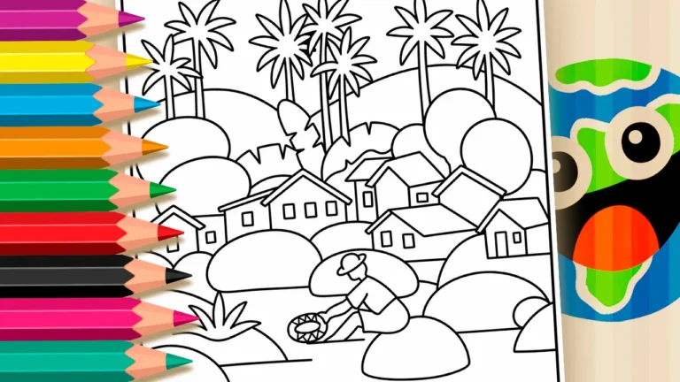 O Pescador de Tarsila do Amaral para Colorir