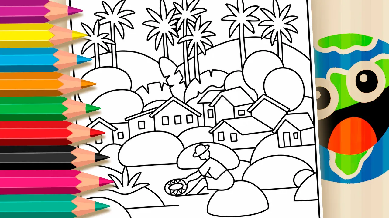 O Pescador de Tarsila do Amaral para Colorir