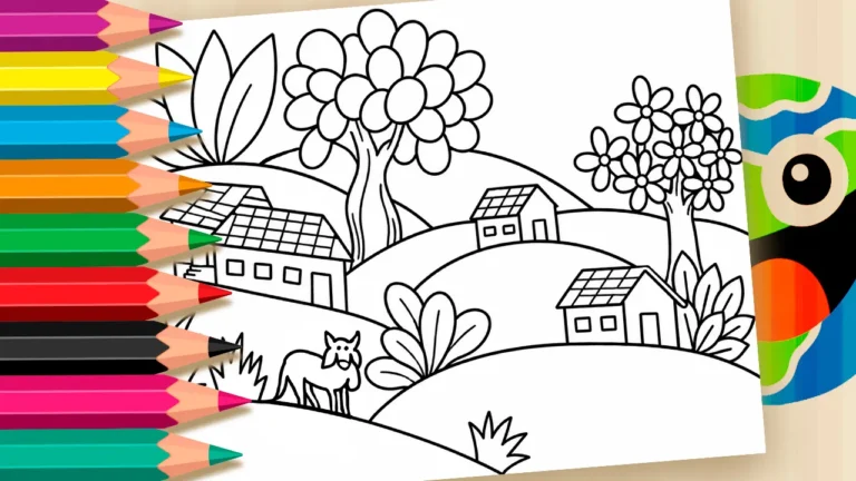 Paisagem com Touro de Tarsila para Colorir