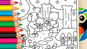 Desenho para colorir Troca de Presentes no Jardim Estilo Bobbie Goods
