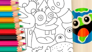 Desenho para colorir Rostos do Bob Esponja para Colorir