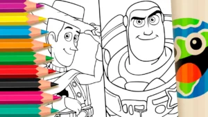 Desenho para colorir Desenho Woody e Buzz para Colorir Online: Pinte Toy Story