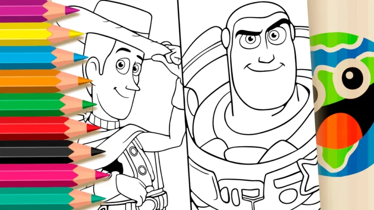 Desenho Woody e Buzz para Colorir Online: Pinte Toy Story