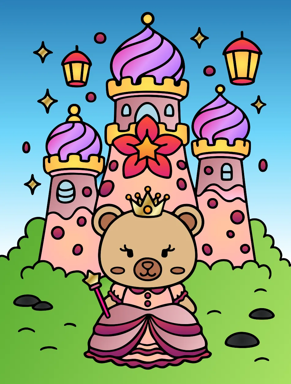 Dia de Princesa – Desenho Colorido Online para Pintar e Imprimir | Jogo de Colorir grátis no Mundo dos Jogos