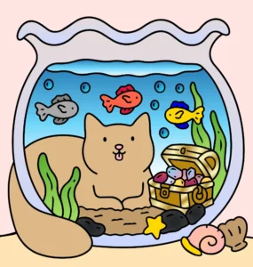 Gatinho e Peixinhos