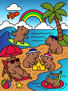 Capivarinhas na Praia