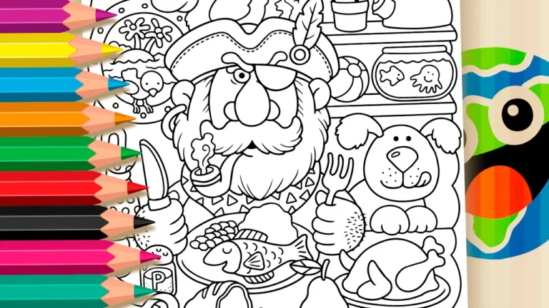 Almoço do Pirata para Colorir Online