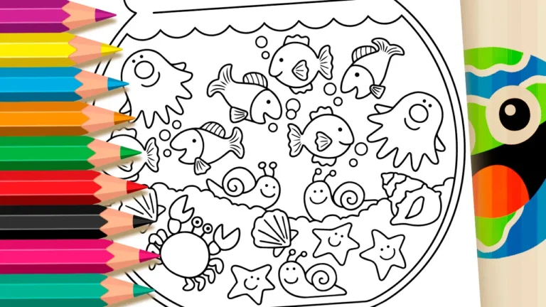 Aquário Fofo para Colorir Online