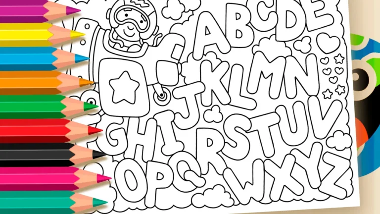 Avião de Letrinhas para Colorir Online