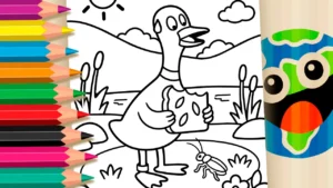 Pato e Barata para Colorir Online