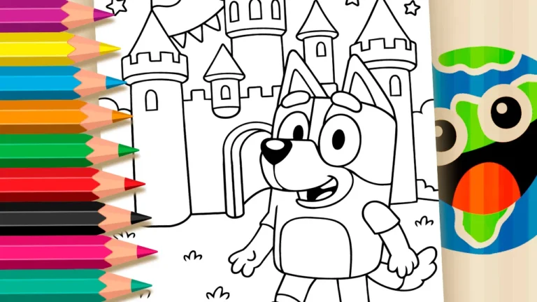 Bluey no Castelo para Colorir Online