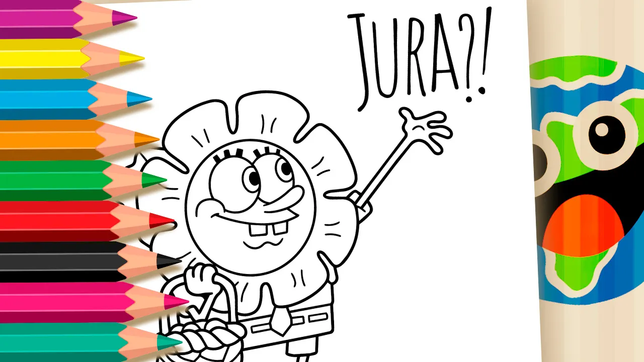 Bob Esponja Meme JURA?! - Desenho para imprimir e colorir