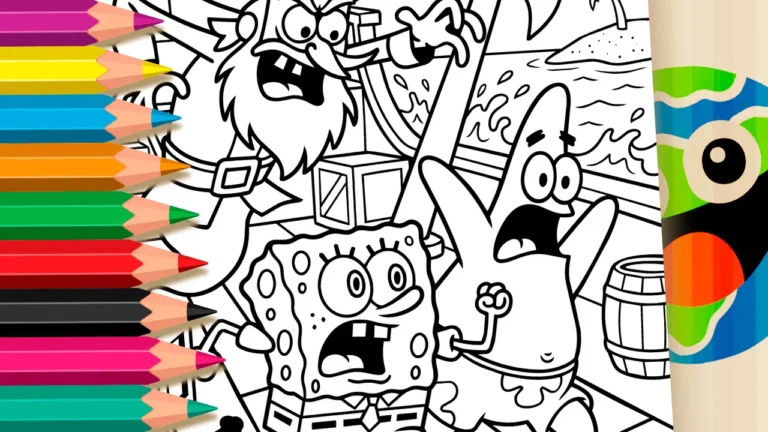 Bob Esponja e Patrick em Fuga para Colorir Online