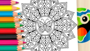 Borboleta na Mandala para Colorir Online