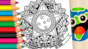 Brasão do Brasil para Colorir Online