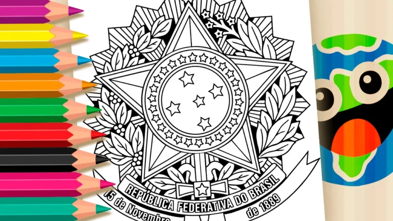 Brasão do Brasil para Colorir Online