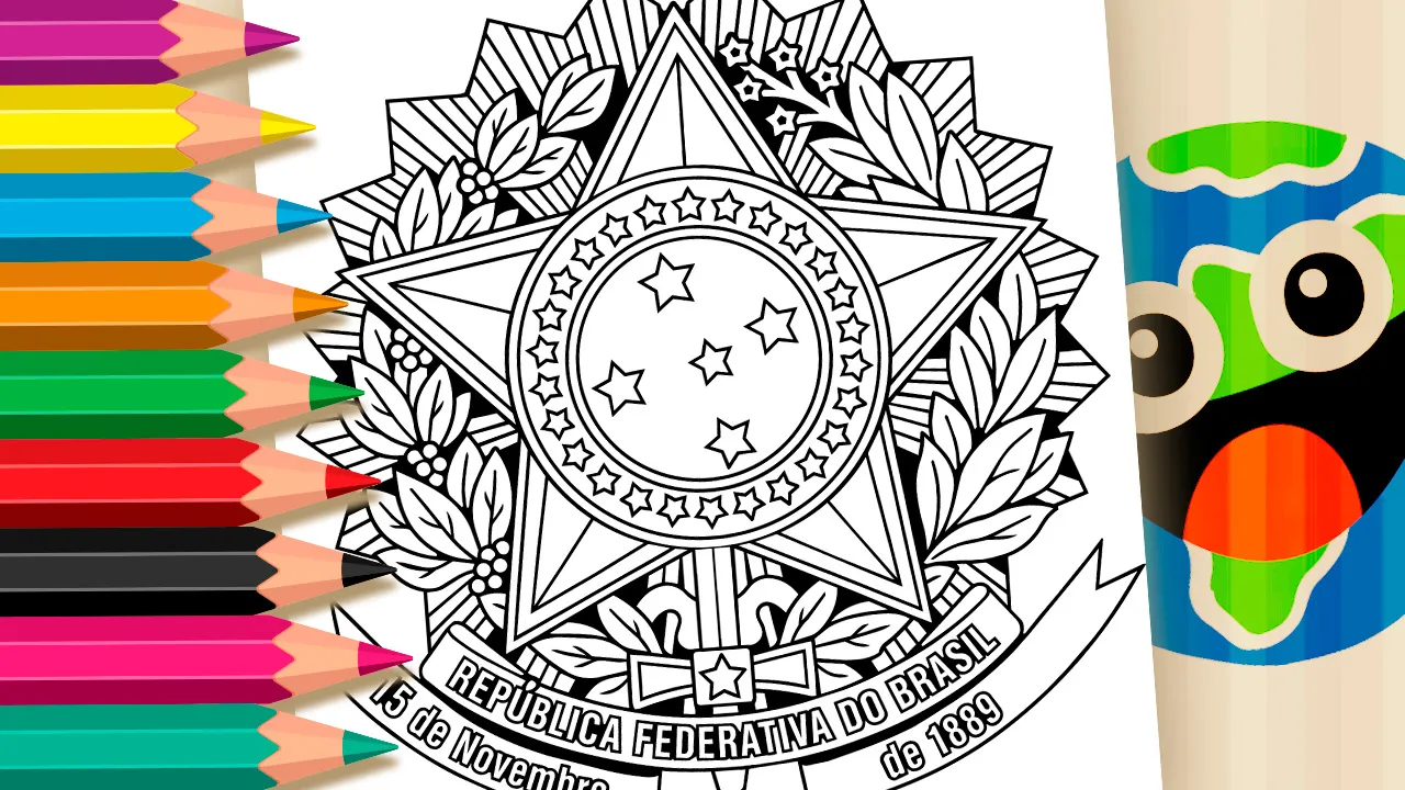 Brasão do Brasil para Colorir Online