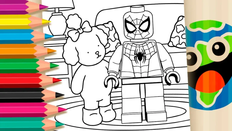 Cachorrinha e Homem-Aranha LEGO para Colorir Online
