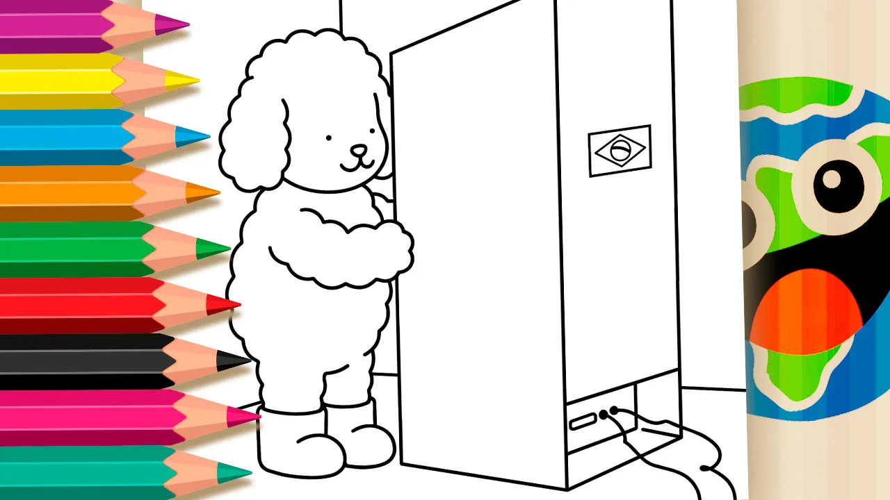 Cachorrinho na Urna para Colorir Online - Desenho para imprimir e colorir