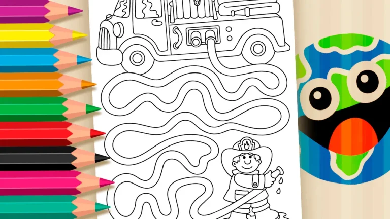 Caminhão de Bombeiro para Colorir Online