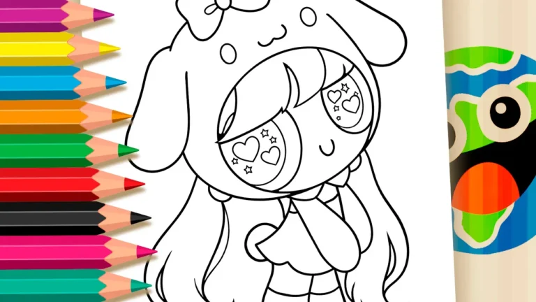 Menina Kawaii com Capuz de Orelhas Caídas