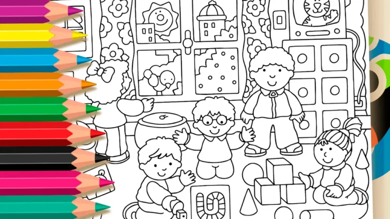 Sala de Brincadeiras para Colorir Online para Colorir