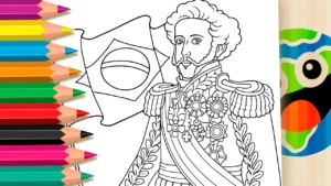 Dom Pedro I com Bandeira do Brasil