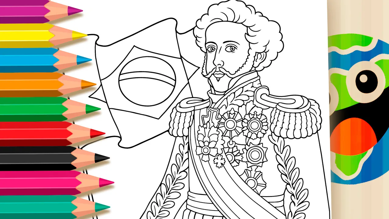 Dom Pedro I com Bandeira do Brasil