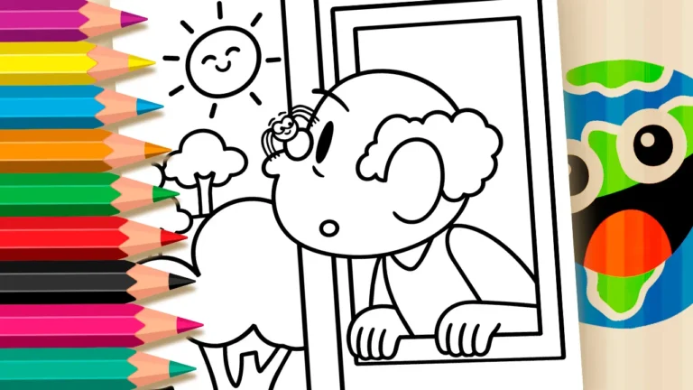 Vovô e Dona Aranha para Colorir Online