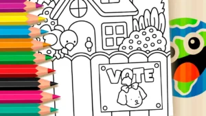 Eleição da Cadelinha para Colorir Online