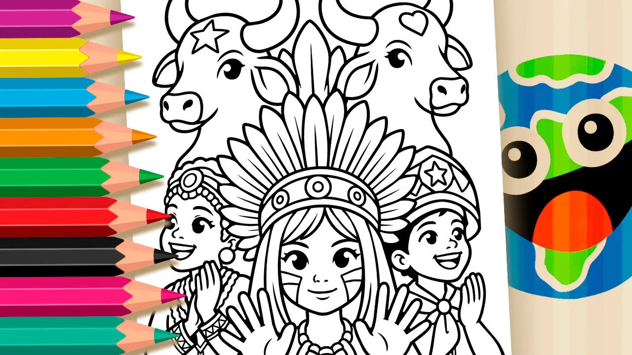 Festival de Parintins para Colorir Online - Desenho para imprimir e colorir