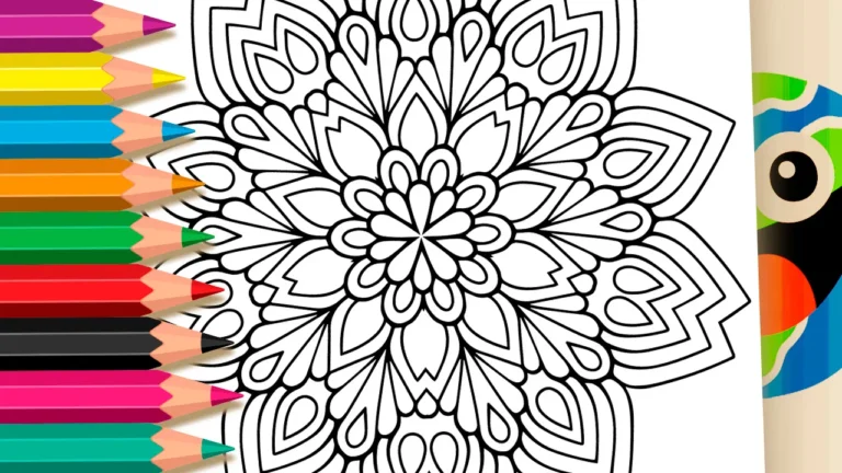 Mandala Floral de Oito Pontas para Colorir