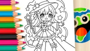 Garota Mágica Gacha para Colorir Online