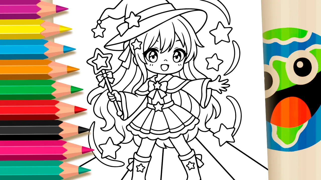 Garota Mágica Gacha - Desenho para imprimir e colorir
