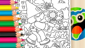 Gnomo no Jardim para Colorir Online