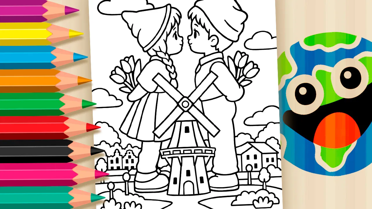 Colorir Holambra Cidade das Flores - Desenho para imprimir e colorir