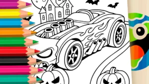 Carro Hot Wheels de Halloween para Colorir Online